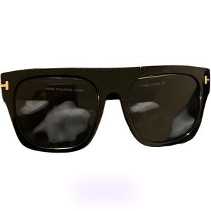 Black Sunglasses with Gold Accents